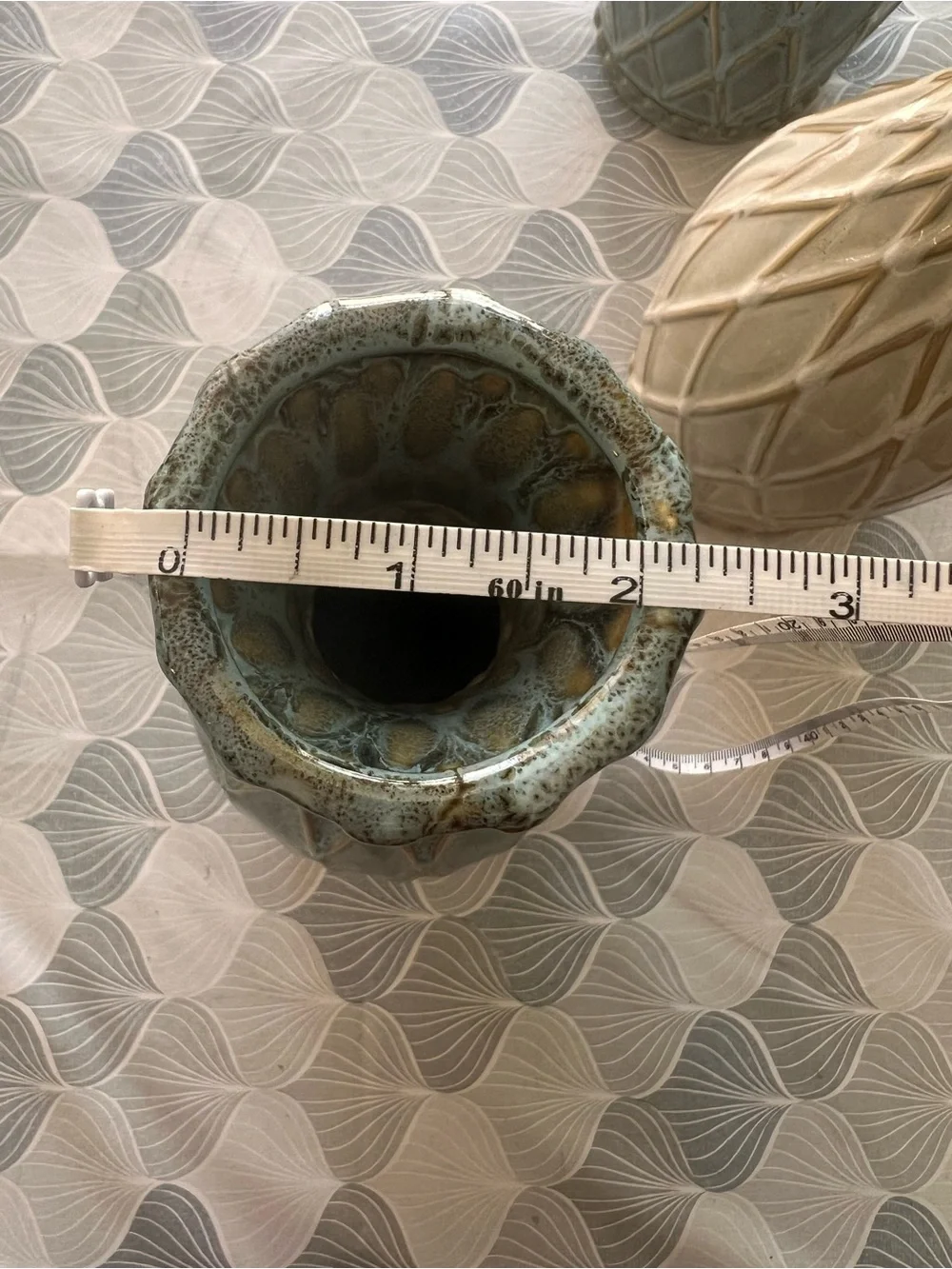 3 Pieces Scandinavian Style Pottery Ceramic Vases